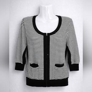 MARELLA Striped Black and White Cardigan
